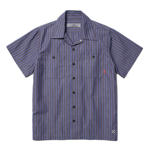 Standard Work Shirt S/S (Navy stripe)